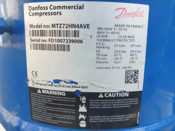 Danfoss Reciprocating Compressor Capacity 5.2 Ton Multi Gas