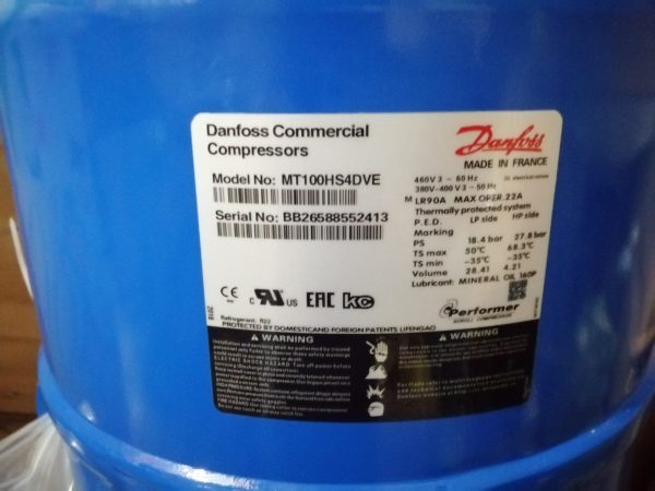 Danfoss Reciprocating Compressor Capacity 8 Ton