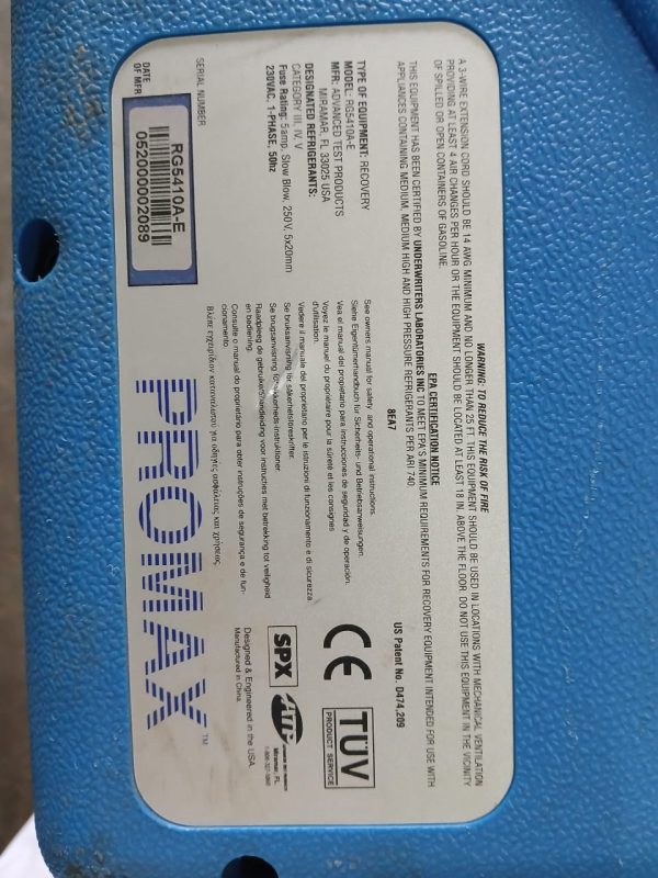Promax Refrigerant Recovery Machine Model RG5410A | Cool N Fresh